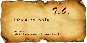 Takács Oszvald névjegykártya